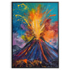 space vibrant expressionism art poster dynamic green orange hues wall unique artwork gift splash creativity room frame style