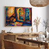 univers art expressionniste affiche captivante nuances vert orange choix parfait espace un cadeau unique encadrement
