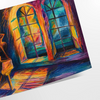 univers art expressionniste affiche captivante nuances vert orange choix parfait espace un cadeau unique encadrement