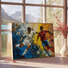 space expressionism art poster shades gray blue unique piece wall perfect gift depth emotion room framed print unframed artwork