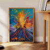 space vibrant expressionism art poster dynamic green orange hues wall unique artwork gift splash creativity room frame style