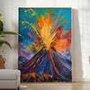 space vibrant expressionism art poster dynamic green orange hues wall unique artwork gift splash creativity room frame style