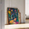 vivid world expressionism striking poster bold green blue hues perfect piece wall art space unique gift lovers today available unmounted print
