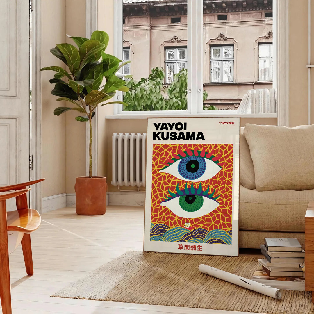 Eyes Yayoi Kusama Art Print Travel Poster High Quality Frame Premium Print Home Decor Color