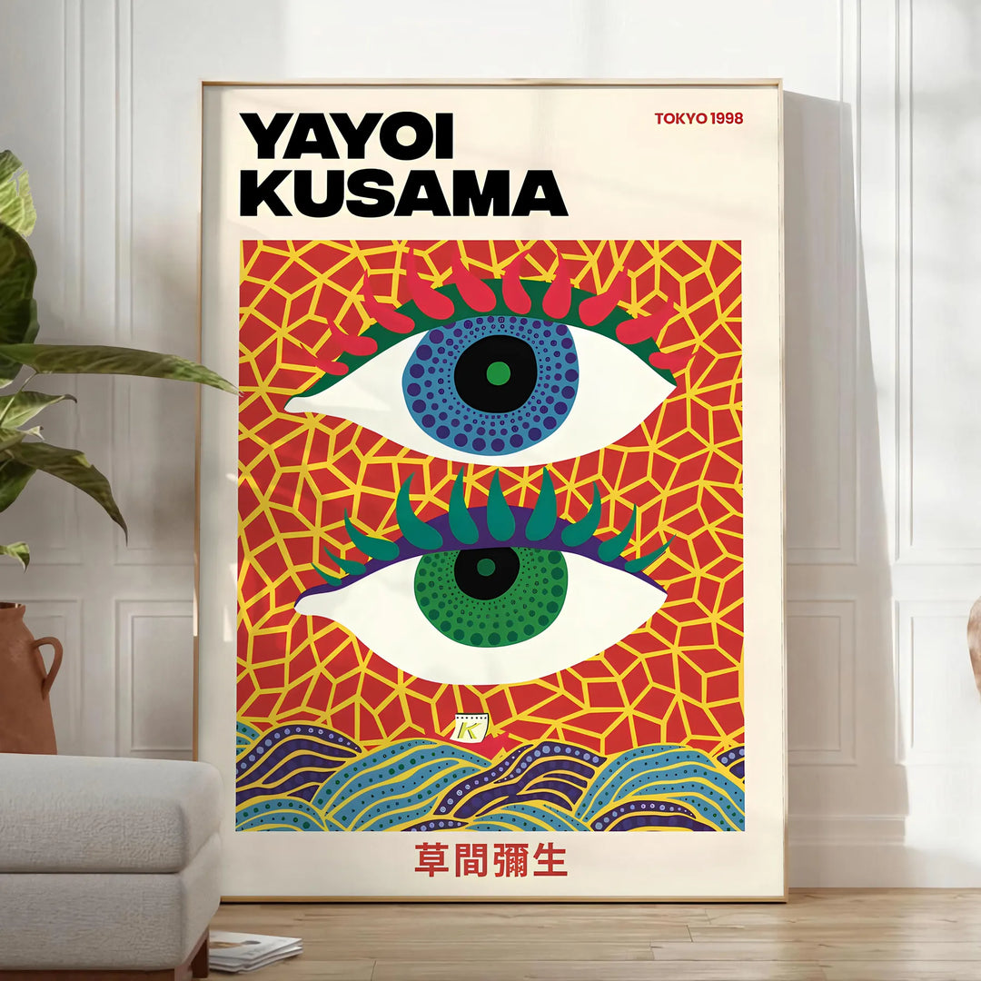 Eyes Yayoi Kusama Art Print Travel Poster High Quality Frame Premium Print Home Decor Color