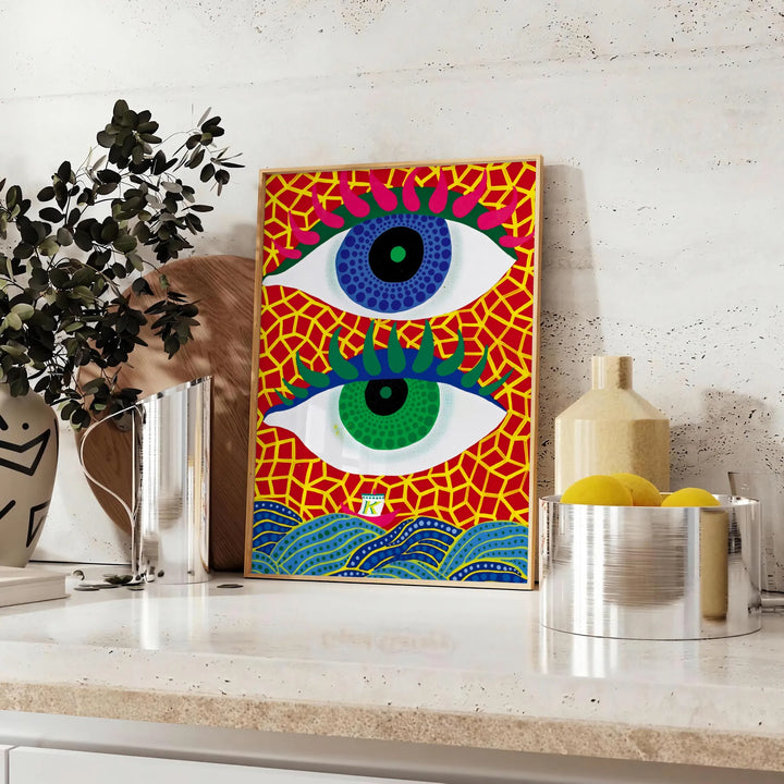 Eyes Yayoi Kusama Art Travel Poster High Quality Frame Premium Print Home Decor Color