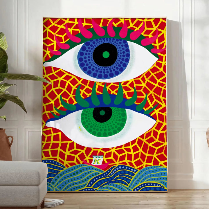 Eyes Yayoi Kusama Art Travel Poster High Quality Frame Premium Print Home Decor Color