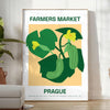 space vibrant Farmer Market Botanical Poster lush green orange hues wall art perfect nature lovers unique gift ideal size A4 cm A0 room charm