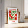 charm vintage botanical prints farmer market poster vibrant green red hues wall art thoughtful gift artwork fresh touch space sizes A4 cm A0