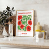 charm vintage botanical prints farmer market poster vibrant green red hues wall art thoughtful gift artwork fresh touch space sizes A4 cm A0