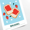 vibrant charm farmer market space green orange poster stunning Brussels fruit art wall thoughtful gift print room sizes A4 cm A0