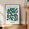 vibrant Farmer Market Plant Art Poster lush green blue hues wall collection unique gift space artwork unframed options style