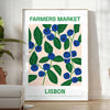 vibrant Farmer Market Plant Art Poster lush green blue hues wall collection unique gift space artwork unframed options style