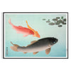 elegance vintage Japanese fish poster serene green blue hues wall art aficionados unique gift artwork tradition tranquility space dimensions A4 cm A0