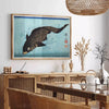 elegance vintage Japanese fish poster tranquil shades green blue captivating artwork perfect space thoughtful gift wall art collection various sizes A4 cm A0
