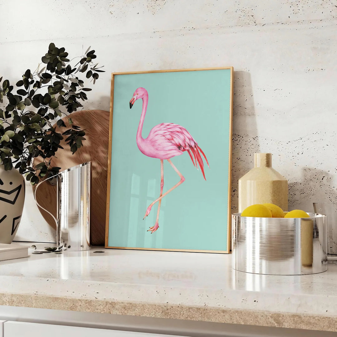 Flamingo Animal Art Print Travel Poster High Quality Frame Premium Print Home Decor Color