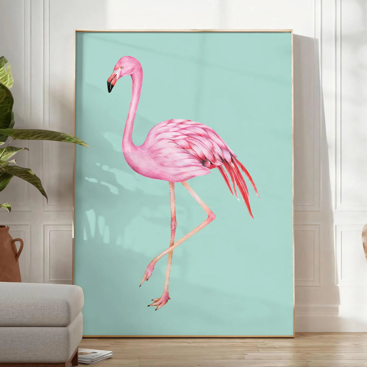 Flamingo Animal Art Print Travel Poster High Quality Frame Premium Print Home Decor Color