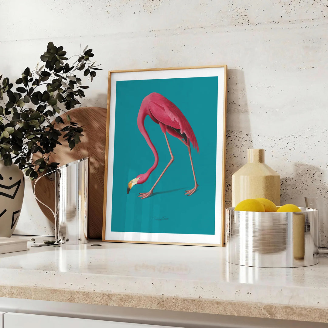 Flamingo Animal Art Travel Poster High Quality Frame Premium Print Home Decor Color