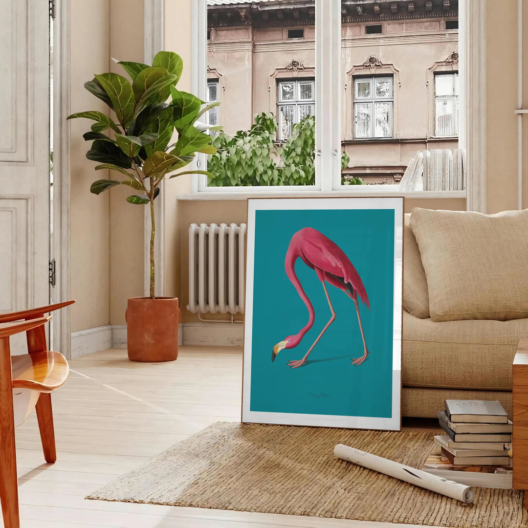 Flamingo Animal Art Travel Poster High Quality Frame Premium Print Home Decor Color