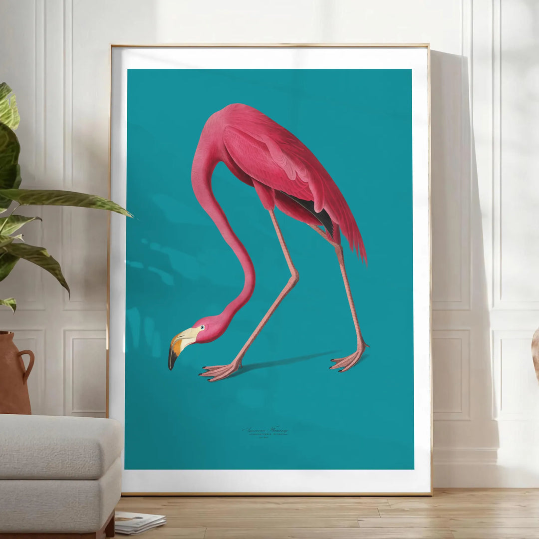 Flamingo Animal Art Travel Poster High Quality Frame Premium Print Home Decor Color