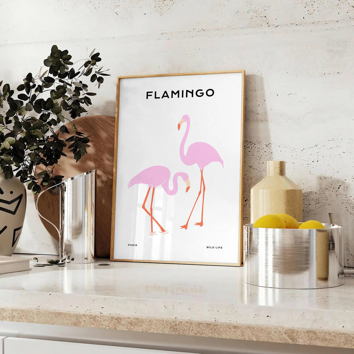 Flamingo Animal Poster Travel Poster High Quality Frame Premium Print Home Decor Color