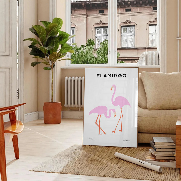 Flamingo Animal Poster Travel Poster High Quality Frame Premium Print Home Decor Color