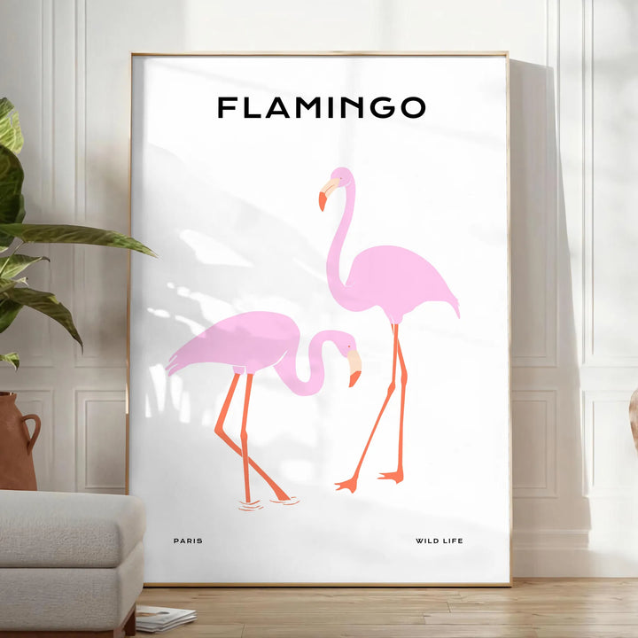 Flamingo Animal Poster Travel Poster High Quality Frame Premium Print Home Decor Color