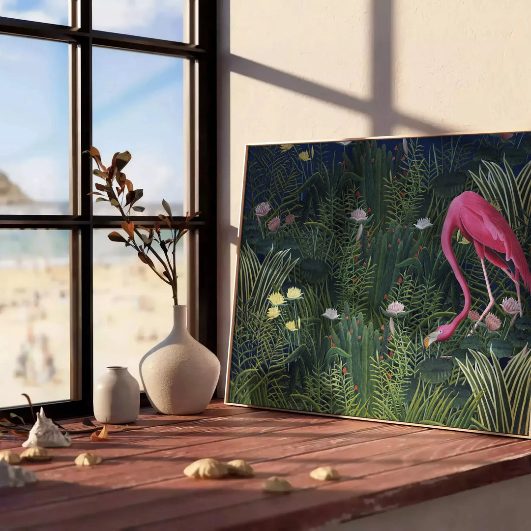 Flamingo Animal Print Travel Poster High Quality Frame Premium Print Home Decor Color