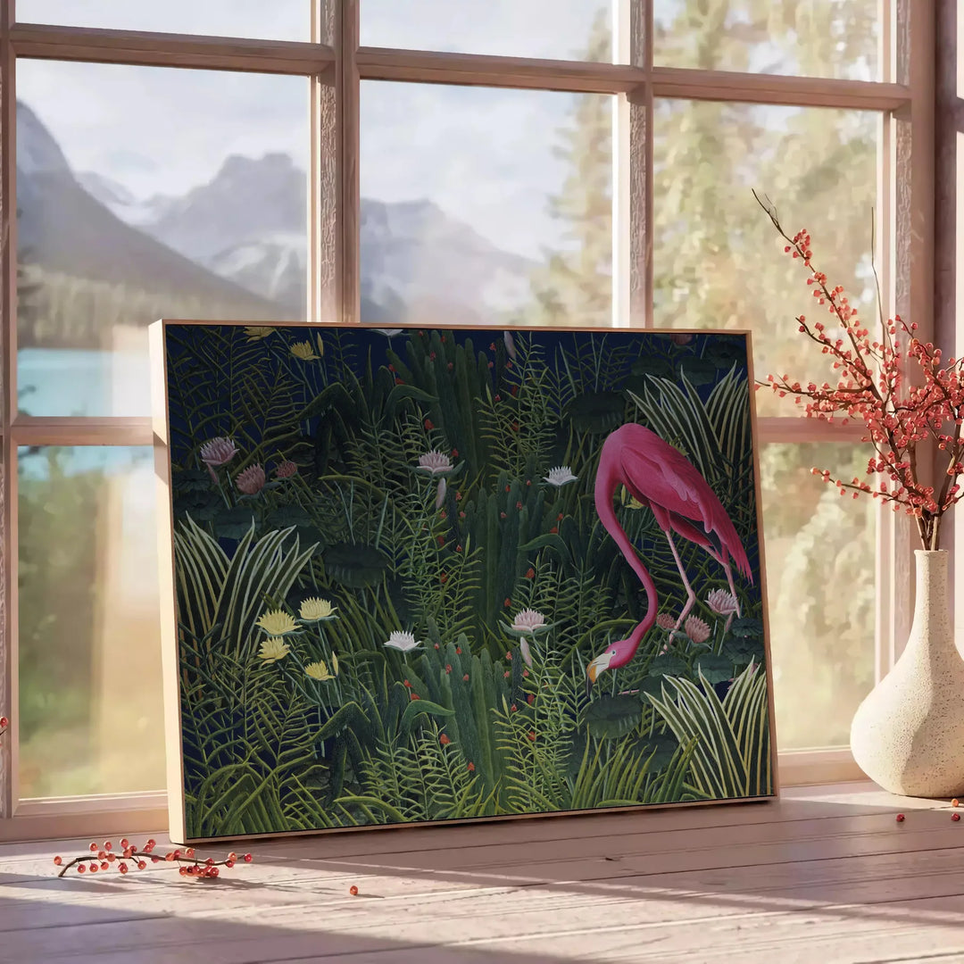 Flamingo Animal Print Travel Poster High Quality Frame Premium Print Home Decor Color