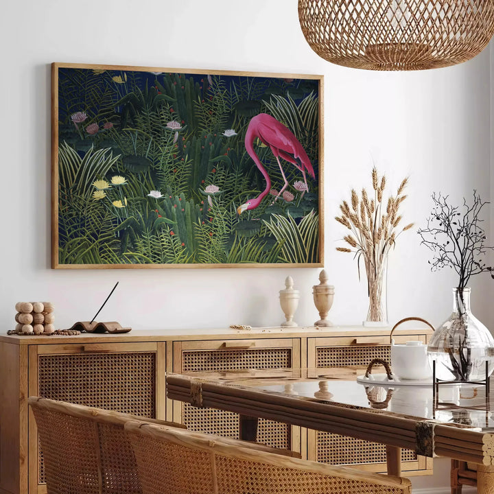 Flamingo Animal Print Travel Poster High Quality Frame Premium Print Home Decor Color