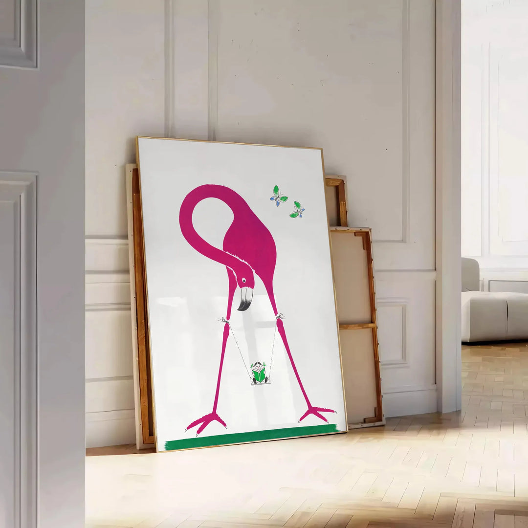 Flamingo Wildlife Print Travel Poster High Quality Frame Premium Print Home Decor Color