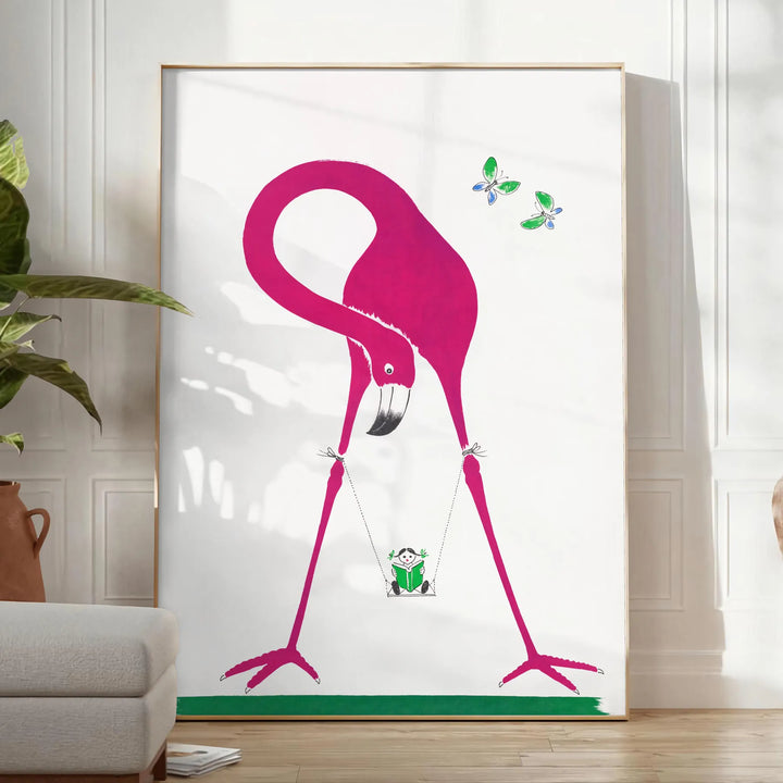 Flamingo Wildlife Print Travel Poster High Quality Frame Premium Print Home Decor Color