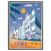 nostalgic charm Sunshine State Florida Vintage Travel Poster warm hues orange brown striking wall art perfect decor gift unique artwork space standalone print