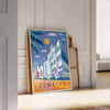 nostalgic charm Sunshine State Florida Vintage Travel Poster warm hues orange brown striking wall art perfect decor gift unique artwork space standalone print