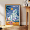 nostalgic charm Sunshine State Florida Vintage Travel Poster warm hues orange brown striking wall art perfect decor gift unique artwork space standalone print
