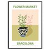 une touche élégance vintage intérieur affiche Marché Fleurs poster botanique teintes vertes oranges parfait amateurs art floral cadeau idéal disponible encadré