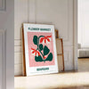 space Flower Market Blossom Art Poster vibrant green orange hues charm color room stunning wall ideal gift sizes Letter Medium Large way A0