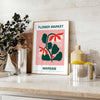 space Flower Market Blossom Art Poster vibrant green orange hues charm color room stunning wall ideal gift sizes Letter Medium Large way A0