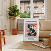 space Flower Market Blossom Art Poster vibrant green orange hues charm color room stunning wall ideal gift sizes Letter Medium Large way A0