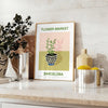 une touche élégance vintage intérieur affiche Marché Fleurs poster botanique teintes vertes oranges parfait amateurs art floral cadeau idéal disponible encadré