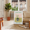 une touche élégance vintage intérieur affiche Marché Fleurs poster botanique teintes vertes oranges parfait amateurs art floral cadeau idéal disponible encadré
