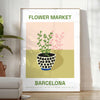 une touche élégance vintage intérieur affiche Marché Fleurs poster botanique teintes vertes oranges parfait amateurs art floral cadeau idéal disponible encadré