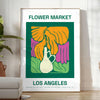 space vibrant Flower Market Poster lush botanical designs green red hues wall art thoughtful gift print essence sizes A4 cm A0