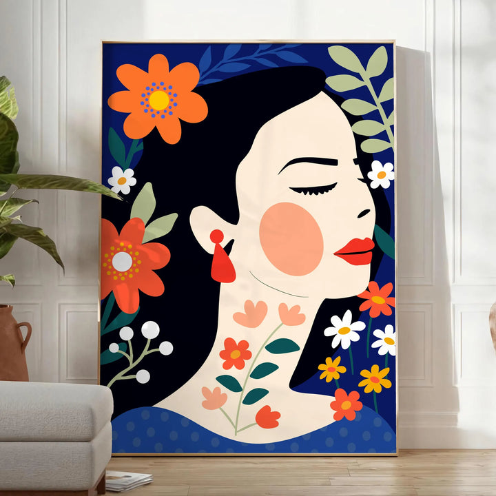 Flower Print Trendy Art Travel Poster High Quality Frame Premium Print Home Decor Color