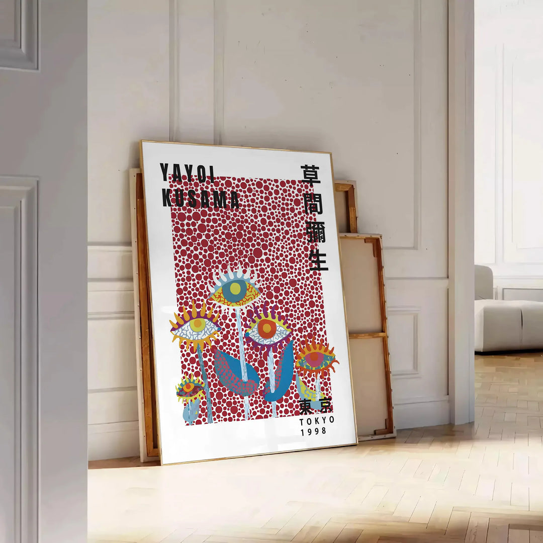 Flowers Yayoi Kusama Art Print Travel Poster High Quality Frame Premium Print Home Decor Color