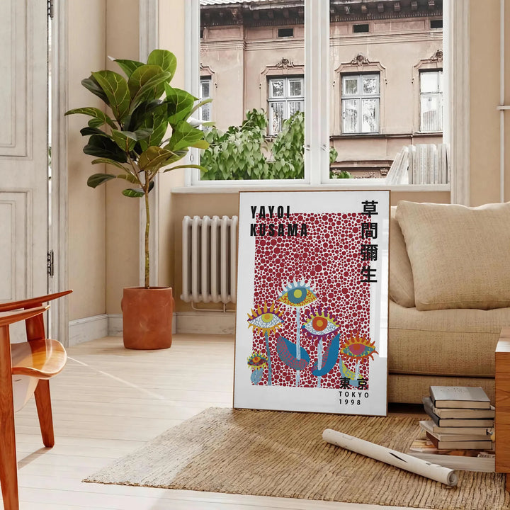 Flowers Yayoi Kusama Art Print Travel Poster High Quality Frame Premium Print Home Decor Color