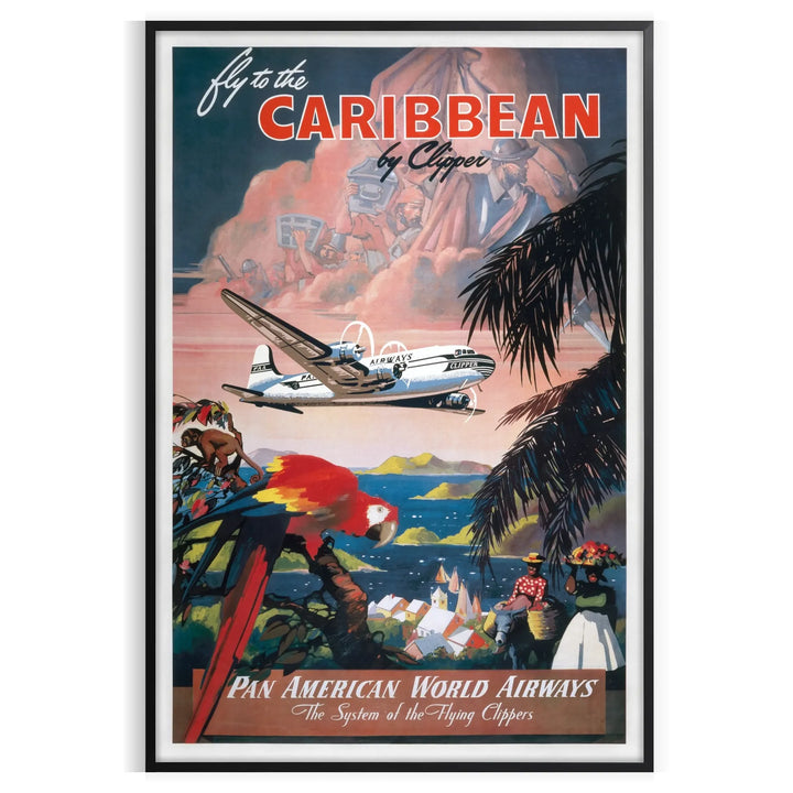 Envolez-vous vers les Caraïbes, affiche de voyage imprimée 