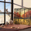 space stunning forest field poster vibrant green warm orange hues wall art thoughtful gift artwork nature serenity indoors sizes A4 A0 room occasion