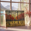 space stunning forest field poster vibrant green warm orange hues wall art thoughtful gift artwork nature serenity indoors sizes A4 A0 room occasion