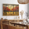 space stunning forest field poster vibrant green warm orange hues wall art thoughtful gift artwork nature serenity indoors sizes A4 A0 room occasion